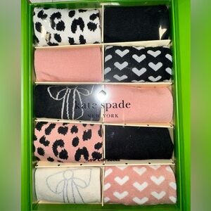 10pack Kate Spade Black, Pink, and White Sock Set